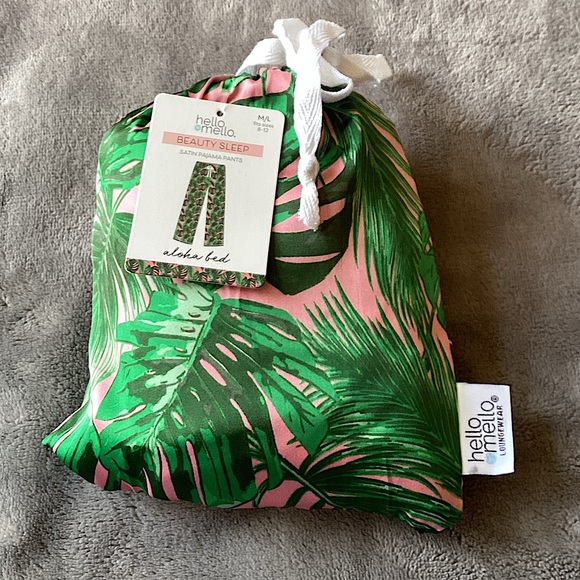 NWT Satin Sleep Aloha Tropical Pajama Loung Pants - Picture 5 of 5